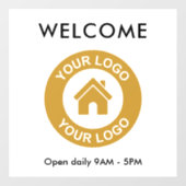 カスタム ビジネス ロゴ テキスト ウィンドウサイン (シート)