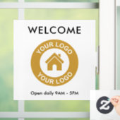 カスタム ビジネス ロゴ テキスト ウィンドウサイン (ホーム)