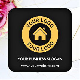 カスタム ビジネス ロゴ テキスト スローガン スクエアシール