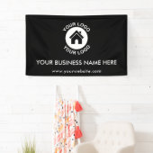 カスタム ビジネス ロゴ テキスト プロモーション ブラック バナー 横断幕 (インサイチュ)