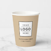 カスタム・ビジネス・ロゴ・ベージュ・ブランド 紙コップ (裏面)