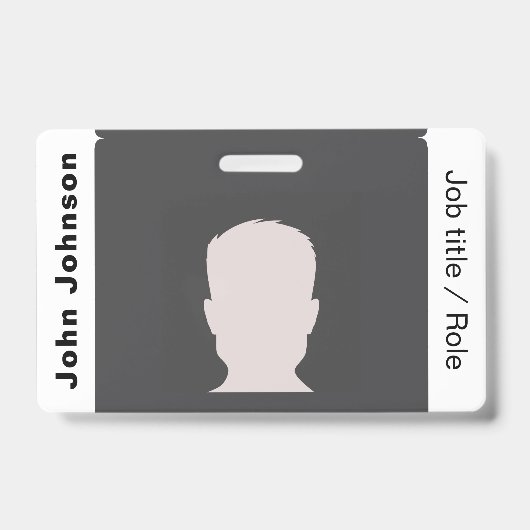 カスタム ビジネス ロゴ 従業員 フォト ID バッジ (正面)