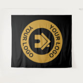 カスタム ビジネス ロゴ 法人 イベント ブラック タペストリー (正面(横))