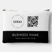 カスタム ビジネス ロゴ QR コード & テキスト プロフェッショナル アクセサリーポーチ (正面)