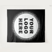 カスタム ビジネス 企業 ロゴ ブラック タペストリー (正面(横))