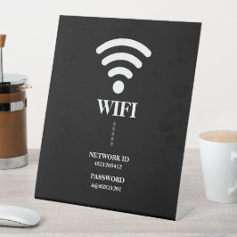 カスタム ビジネス WiFi パスワード & ネットワーク 台座サイン