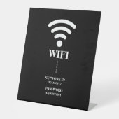 カスタム ビジネス WiFi パスワード & ネットワーク 台座サイン (正面)