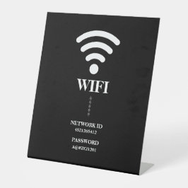 カスタム ビジネス WiFi パスワード & ネットワーク 台座サイン