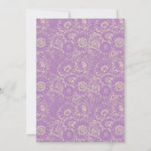 カスタム ビューティフル ネイチャー フローラル ピンクとパープル 招待状 (裏面)