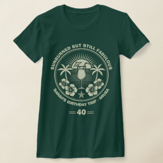 カスタム ビンテージ トロピカル バースデー 旅行 Tシャツ