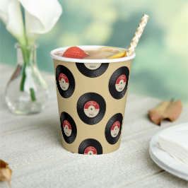カスタム ビンテージ レトロ ビニールレコード ペーパーカップ