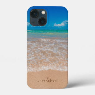 カスタム ビーチ 海の波 海辺 砂 iPhone 13 MINIケース