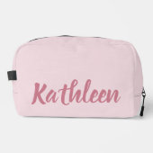 カスタム ピンクのブライズメイド メイクバッグ ギフト 彼女へ ドップキット (正面)