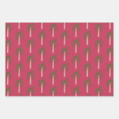 カスタム ピンク かわいい パームツリー 海辺のソワレ ラッピングペーパーシート (正面2)