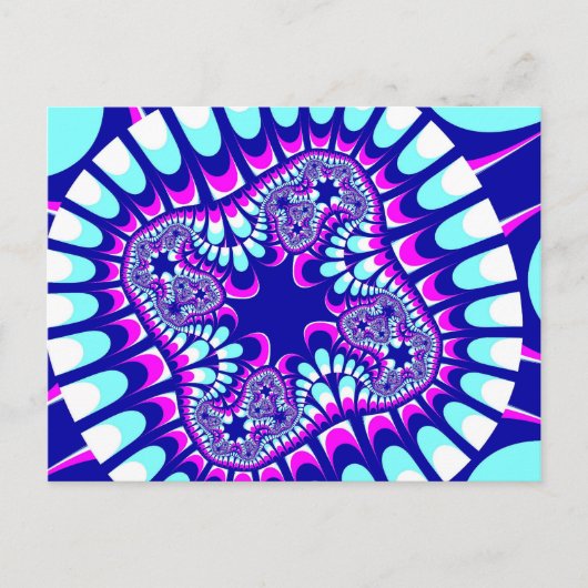 カスタム ピンク アイス フラワー ポストカード (正面)