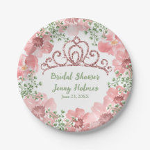 カスタム ピンク グリッター クラウン ピンクのバラ グリーン 