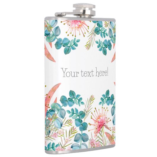 カスタム ピンク グレヴィレアとユーカリ フラスク (右)