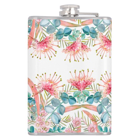 カスタム ピンク グレヴィレアとユーカリ フラスク (裏面)