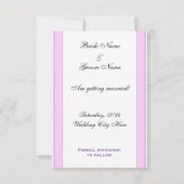 カスタム ピンク ストライプ ウェディング アナウンスメント 案内状 (裏面)
