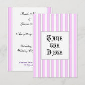 カスタム ピンク ストライプ ウェディング アナウンスメント 案内状 (正面/裏面)