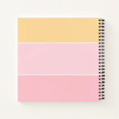 カスタム ピンク バニラ イエロー ホワイト ストライプ テンプレート ノートブック (裏面)