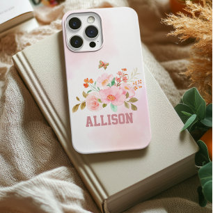 カスタム ピンク フローラル タフ ケース、誕生日ギフト Case-Mate iPhone 14 PROケース