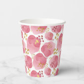 カスタム ピンク フローラル ペーパー カップ – ブラッシュ ウォーターカラー 紙コップ (裏面)