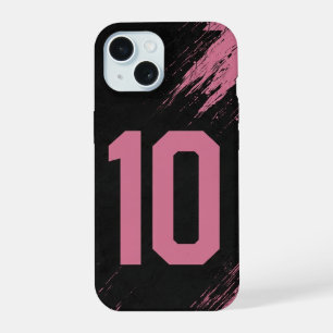 カスタム ピンク ブラック ナンバー10 スマホケース iPhone 15ケース