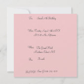 カスタム ピンク ブラック＆ホワイト チーター プリント 招待状 (裏面)