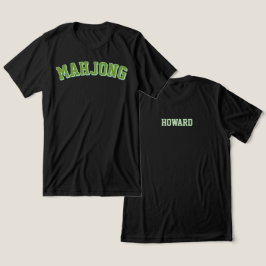 カスタム ピンク プレピー バーシティ 麻雀 グラフィック トライブレンドTシャツ
