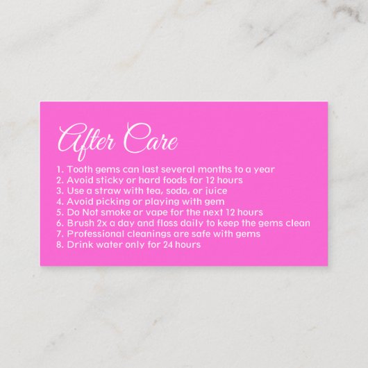 カスタム・ピンク・リップス・トゥース・ジ気にーム 名刺 (裏面)