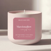 カスタム ピンク & レッド キャンドル ラベル ステッカー