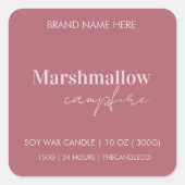 カスタム ピンク & レッド キャンドル ラベル ステッカー (正面)