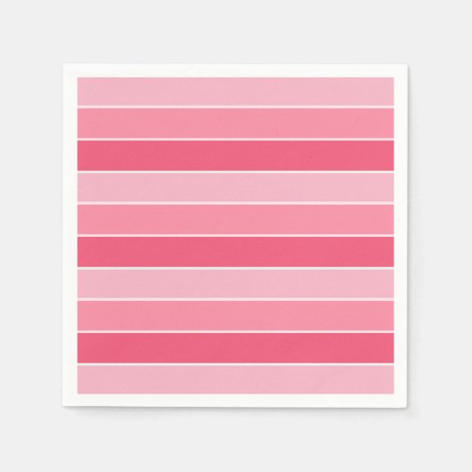 カスタム ピンク レッド ホワイト ストライプ ブランク テンプレート スタンダードカクテルナプキン (正面)