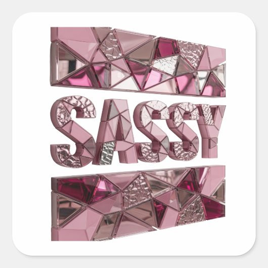 カスタム ピンク SASSY ラベル デザイン (正面)
