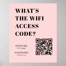 カスタム ピンク WiFi QR | パーソナライズされたパスワード