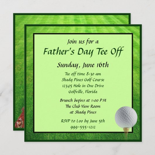 カスタム·ファザーズ·デイ·ティー·オフ&ブルンチ·招待状 招待状 (正面/裏面)