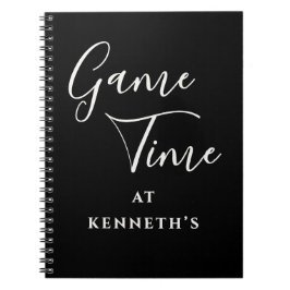カスタム ファニー ミニマリスト ブラック ホワイト ゲームタイム メンズ ノートブック