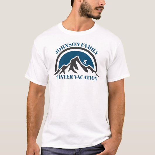カスタム ファミリー ウィンター バケーション Tシャツ (正面)