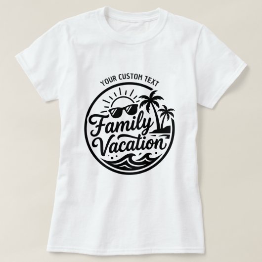 カスタム ファミリー バケーション 2026 Tシャツ (デザイン正面)