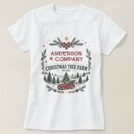 カスタム ファミリー マッチング クリスマスツリーファーム 名前 Tシャツ