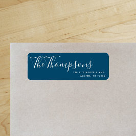 カスタム ファミリー ラスト ネーム オーシャン ブルー 返送先住所 ラベル