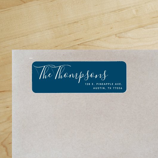 カスタム ファミリー ラスト ネーム オーシャン ブルー 返送先住所 ラベル