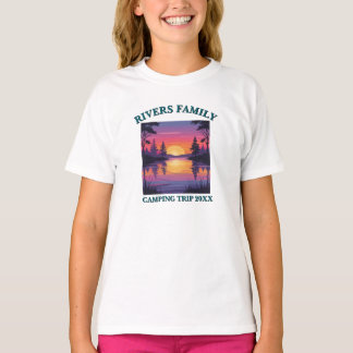 カスタム ファミリー リユニオン 湖キャンプ Tシャツ