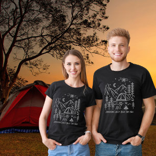 カスタム ファミリー ロードトリップ キャンプファイヤー 山 星 Tシャツ
