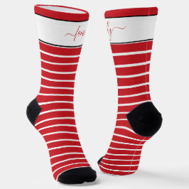 カスタム ファミリー 2枚の写真の両面クリスマス ソックス