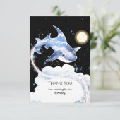 カスタム ファン アンダーワーター サメの誕生日 サンキューカード (スタンド正面)