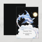 カスタム ファン アンダーワーター サメの誕生日 サンキューカード (正面/裏面)