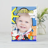 カスタム ファン キュート アニマルズ バースデー サンクス サンキューカード (スタンド正面)