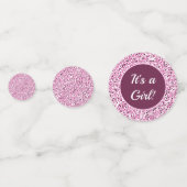 カスタム フェイク キラキラ ハッピー バースデー ピンク グリッター コンフェッティ (正面)